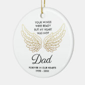あなたの翼は今にもパパの死別パーソナライズされたに備えていた セラミックオーナメント (左)