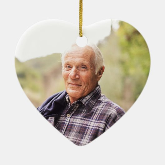 あなたの翼は写真のパーソナライズされた記念撮影された セラミックオーナメント (裏面)