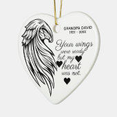 あなたの翼は写真のパーソナライズされた記念撮影された セラミックオーナメント (左)