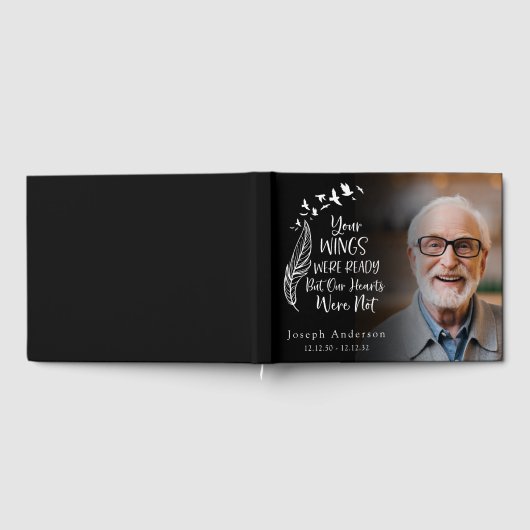 あなたの翼は写真追悼式の準備ができていた ゲストブック (全面)