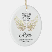 あなたの翼は準備ができたママパーソナライズされたメモリアル セラミックオーナメント (右)