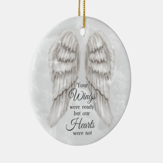 あなたの翼は準備ができていた我々のハートは記念されなかった セラミックオーナメント (右)