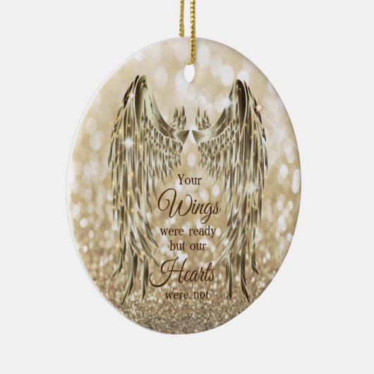 あなたの翼は準備ができていた我々のハートは記念されなかった セラミックオーナメント (右)