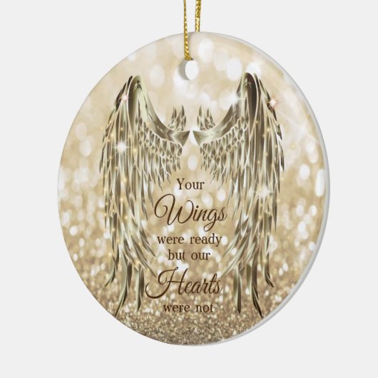 あなたの翼は準備ができていた我々のハートは記念されなかった セラミックオーナメント (左)