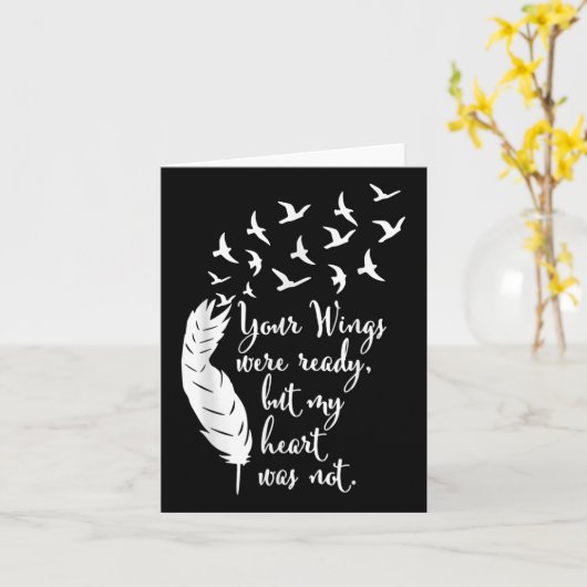 あなたの翼は準備されていた、メモリアルデー、愛する記憶の中で カード (黄色い花)