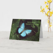 あなたの翼を広げ、飛ばして下さい蝶(中詩)を カード (黄色い花)