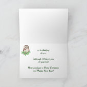 あなたの考えることかわいい水彩画のフクロウ シーズンカード (内部)