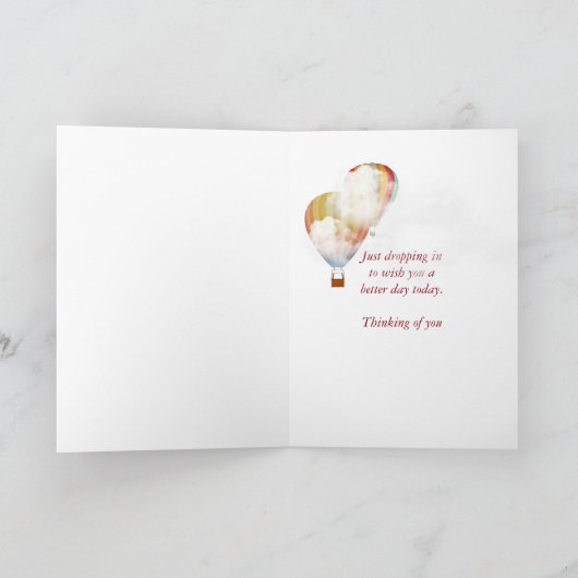 あなたの考えることのための熱気の気球そしてチューリップ カード (内部)