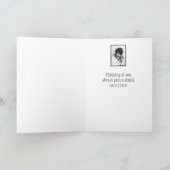 あなたの考えることは私の顔のヴィンテージの写真で微笑します カード (内部)