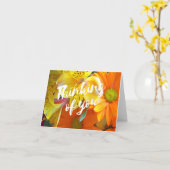 あなたの考えることは-黄色およびオレンジ梳きます カード (黄色い花)