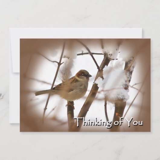 あなたの考えることカード-鳥を持つブラウン カード (正面)