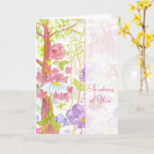 あなたの考えることピンクのバラのパンジーの葉 カード (黄色い花)