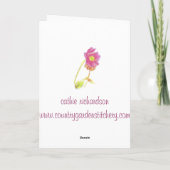 あなたの考えることピンクの宇宙の花の水彩画の芸術 カード (裏面)