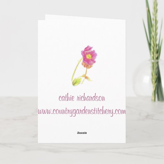 あなたの考えることピンクの宇宙の花の水彩画の芸術 カード (裏面)