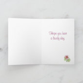 あなたの考えることピンクの宇宙の花の水彩画の芸術 カード (内部)