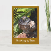 あなたの考えることフクロウが付いている挨拶状 カード (正面)