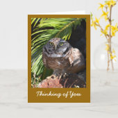 あなたの考えることフクロウが付いている挨拶状 カード (黄色い花)