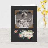 あなたの考えることヴィンテージのスクラップブックのバラの写真カード カード (黄色い花)