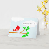 あなたの考えること少しこんにちは赤い鳥カード カード (黄色い花)