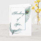 あなたの考えること感動的な孔雀の羽 カード (黄色い花)