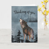 あなたの考えること感動的な遠ぼえのオオカミの月 カード (黄色い花)