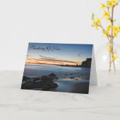 あなたの考えること日没のビーチカード カード (黄色い花)