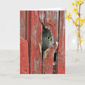 あなたの考えること猫 カード (黄色い花)