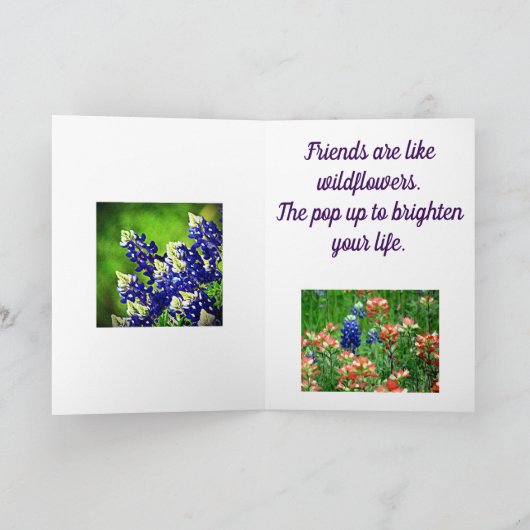 あなたの考えること野生の花の挨拶状 カード (内部)