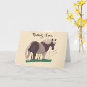 あなたの考えること馬の挨拶状 カード (黄色い花)