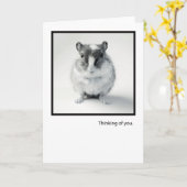 あなたの考えること、かわいいマウスの写真の挨拶 カード (黄色い花)