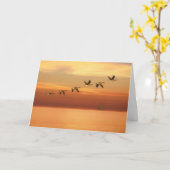 あなたの考えること、日没のカナダのガチョウ飛行中に カード (黄色い花)