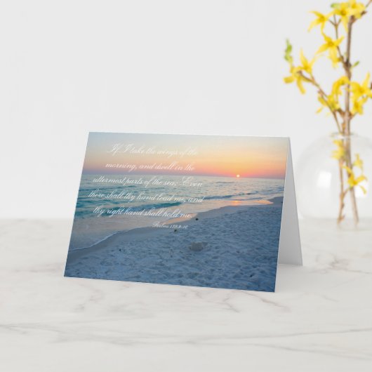 あなたの考えること-賛美歌の139:9 - 10 -日没を浜に引き上げて下さい カード (黄色い花)