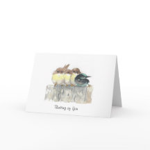 あなたの考えること- 4羽の小さい鳥、1は際立っています