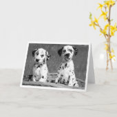 あなたの考えることDalmatian小犬こんにちはカード カード (黄色い花)