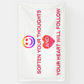 あなたの考えを柔らかくし、あなたのハート後を追は 横断幕 (縦)