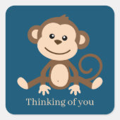 あなたの考えサルの気持ちスクエアステッカー スクエアシール (正面)