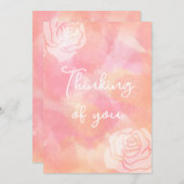 あなたの考えピンクのローズデザイングリーティングカード シーズンカード (正面/裏面)