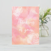 あなたの考えピンクのローズデザイングリーティングカード シーズンカード (スタンド正面)