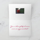 "あなたの考え深さは感謝された" (ロータス サンキューカード (内部)