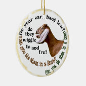 あなたの耳のこつの低いヤギのクリスマスのオーナメントをして下さい セラミックオーナメント (右)