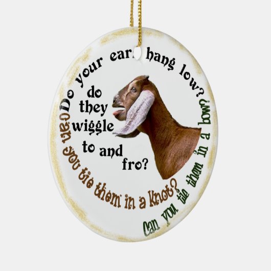 あなたの耳のこつの低いヤギのクリスマスのオーナメントをして下さい セラミックオーナメント (右)