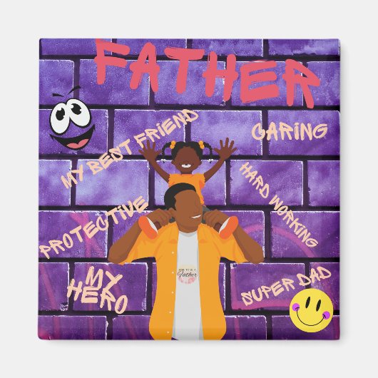 あなたの肩にパパのヒーロー マグネット (正面)