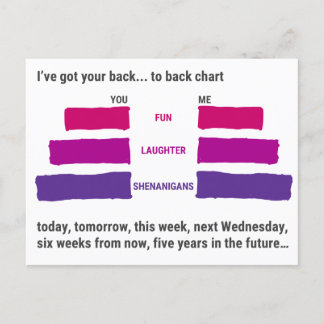 あなたの背中を全面的にサポートします - バック・トゥ・バック・ポストカード ポストカード