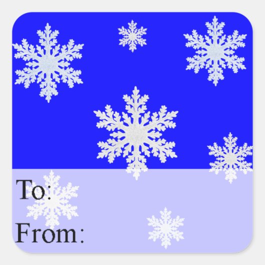 あなたの背景の雪片のギフトのラベルを選んで下さい スクエアシール (正面)