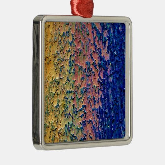 あなたの背景カスタムな優れた正方形のOrnamen メタルオーナメント (右)