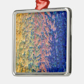 あなたの背景カスタムな優れた正方形のOrnamen メタルオーナメント (左)