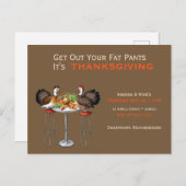 あなたの脂肪のパンツを取り出す感謝祭ディナーホリデー ポストカード (正面/裏面)