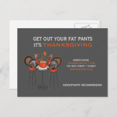 あなたの脂肪ズボンの感謝祭の夕食を出して下さい シーズンポストカード (正面/裏面)