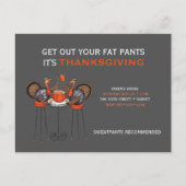 あなたの脂肪ズボンの感謝祭の夕食を出して下さい シーズンポストカード (正面)