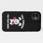 あなたの脛に届くほど背の高いウサギのボクシング おもしろTシャツ Case-Mate iPhoneケース (裏面(横))
